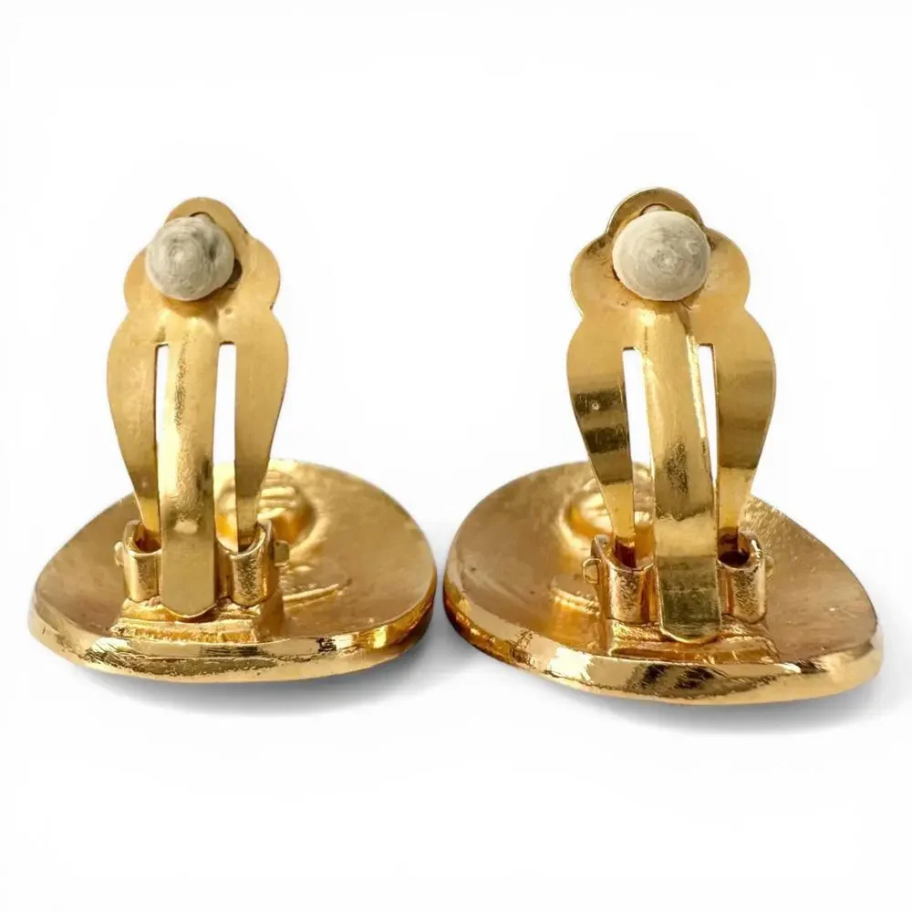 Chanel Cc Logo Oval Clip-On Earrings #266496C95B